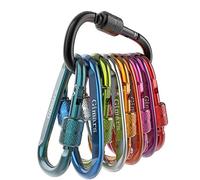 Gimars 10PCS Mousqueton Porte clé Clips de Verrouillage à vis D Alliage Aluminium Ultra-légers pour Activités en Plein air,Camping,Randonnée,Trekking,Pêche,Sac à Dos,Charge maximale de 60KG,60 * 35mm