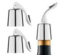 Gimars 2 Pcs Bouchons pour Bouteilles de Vin Réutilisable en Acier Inoxydable, Bouchons Champagne Anti-Fuites Hermétique Professionnel pour Garder la Fraîcheur de Champagne et Prosecco - Argent