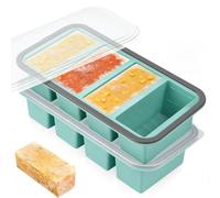 Gimars 2 Pcs Moule Silicone Soupe 1000ml avec Couvercle Sans BPA - 4x250ml