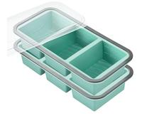 Gimars 2 Pcs Moule Silicone Soupe 1050ml avec Couvercle Sans BPA - 3x350ml