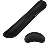 Gimars 2 Pcs Repose-Poignets Souris et Clavier Extra Large en Mousse à Mémoire, Support Wrist Rest Ergonomique Antidérapant pour Un Confort Maximal au Bureau, en Gaming et pour l'Ordinateur, Noir