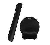Gimars 2 Pcs Tapis de Souris et Repose-Poignets Clavier Large en Mousse à Mémoire, Support Wrist Rest Ergonomique Antidérapant pour Un Confort Maximal au Bureau, en Gaming et pour l'Ordinateur, Noir