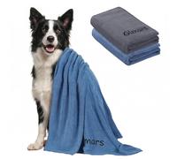Gimars 2 Serviettes pour Chien 140x70 cm en Microfibre, Ultra absorbantes, séchage Rapide, Grande Serviette Chien pour Grands Chiens