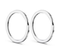 Gimars 20 Pcs Porte-clés en 316 Acier Inoxydable, Anneaux Ф30mm Plats Homme et Polyvalents pour Tous les Types de Clés, Porte Clef Mousquetons pour Bricolage, Organisation, Cadeaux, Argenté