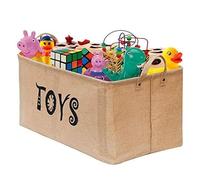 Gimars 22 Pouces Caisse de Rangement Pliable en Lin, Coffre à Jouets avec Poignées 56x25x33 cm, Organisateur Élégant pour Chambre d'Enfant, Salle de Jeux, Rangement Pratique Jouets Vêtements Livres