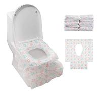 Gimars 25 Pcs Protection Toilettes Jetables 60 * 65cm en Non Tissé Imperméable, Housses de Siège de Toilettes Portable et Antibactérien, Emballé Individuellement pour Enfants ou Toilettes Publiques