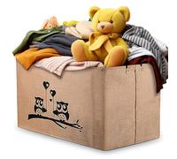 Gimars 25 Pouces Caisse de Rangement Pliable en Lin, Coffre à Jouets avec Poignées 64x38x33 cm, Organisateur Élégant pour Chambre d'Enfant, Salle de Jeux, Rangement Pratique Jouets Vêtements Livres