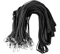 Gimars 25PCS Lanières de Cou avec Mousqueton, Cordon 45cm avec Fermeture Rapide pour Porte-Badge, Cartes, Clés, Noir