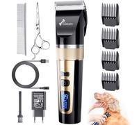 Gimars 3 en 1 Tondeuse Chien Professionnelle 4 Vitesses 7000 RPM, Tondeuse pour Chien Poil Long Epais Silencieuse, Animaux Rechargeable Sans Fil pour Chats et Chiens
