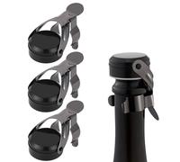 Gimars 3 Pcs Bouchon à Vin et Champagne Réutilisable en Acier Inoxydable - Fermeture Hermétique, Résistant aux Fuites, Garde la Fraîcheur et les Bulles pour Vos Bouteilles de Prosecco, Cava ou Vin