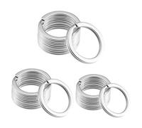 Gimars 30PCS Porte-Clés Anneaux en Métal 304 Acier Inoxydable Rond à Bords Solide pour e Voiture Maison,Arts,Artisanat,Lanières Organisation Argent,3 Tailles Différentes 20/25/30mm