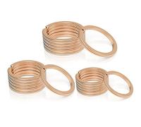Gimars 30PCS Porte-Clés Anneaux Ronds Brisés en Métal 304 Acier inoxydable Rond à Bords Solide pour Clé de Voiture Maison,Arts,Artisanat,Lanières Organisation,3 Tailles Différentes 20/25/30mm-Or Rose