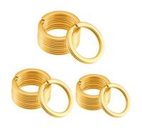 Gimars 30PCS Porte-Clés Anneaux Ronds en 304 Acier inoxydable Solide pour e Voiture Maison,Arts,Artisanat,Lanières,3 Tailles Différentes 20/25/30mm - Doré