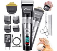 Gimars 4 en 1 Tondeuse Pour Chien Sans Fil 4 Vitesses 7000 U/min, Petite Lame de Coupe-Pattes, Rechargeable, Silencieuse Pour Kit Tondeuse Chien et Chats Poil Long Epais