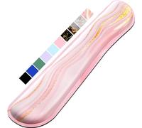 Gimars 44cm Repose Poignet Clavier Ergonomique en 63D Mousse à Mémoire, Support Tapis de Clavier Repose Gel Coude avec Base Antidérapant pour Anti-douleur frappe, Bureau Gamer Ordinateur, Rose doré