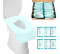 Gimars 50 Pcs Protection Toilettes Jetables 40 * 60cm en Non Tissé Imperméable, Housses de Siège de Toilettes Portable et Antibactérien, Emballé Individuellement pour Enfants ou Toilettes Publiques