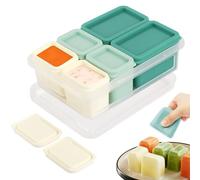 Gimars 6 Pcs Boîtes de Stockage Alimentaire Bébé en Silicone Vert Foncé (4x50ml + 2x115ml) | Résistance Extrême (Congélation/Four/Micro-Onde) | Couvercles Hermétiques Anti-Fuites & Démoulage Facile