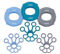 Gimars 6 Pcs Entraîneur de Préhension de Main et Doigts, Exerciseur à la Main, Hand Grip, 3 Nieaux de Résistance pour Renforcement de la Force, Renforce Poignet, Avant-bras & Récupération