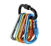 Gimars 6pcs Mousqueton de Fixation avec Fermeture à Vis -60x30mm | Alliage d'Aluminium, Sécurité Renforcée,Léger et Résistant, Pratique, Forme D,pour Camping, Randonnée, Pêche, Porte-Clés