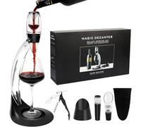 Gimars 7 en 1 Set de Aérateur de Vin avec Support, Décanteur a Vin avec Tire-bouchon, Verseur, Bouchon sous Vide et Sac, Carafe à vin et Accessoire pour Vin Rouge, Coffret Cadeau pour Amateur de Vin