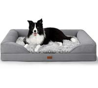 Gimars Lit orthopédique épais de 9,5 cm pour Chiens de très Grande Taille, lit de Soutien pour Chien avec Mousse 28D, Housse Amovible Lavable, Doublure imperméable pour Chiot, Senior, Malade