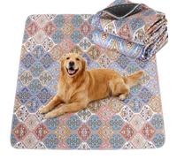 Gimars 91 x 121 cm, Lot de 2, Alèse Lavable Chien, Tapis Éducateur Réutilisable pour Chiots, Ultra Absorbant, Anti-Fuites, Antidérapant, Design Bohème Résistant