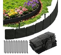 Gimars Bordure de Jardin Extérieur 5m Hauteur 9.5cm Flexible Plastique Noir