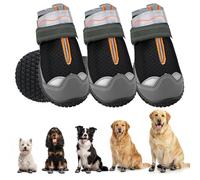 Gimars Lot de 4 Chaussures pour Chiens de Compagnie, Bottes en Maille Respirante avec Sangles réfléchissantes, Semelle Robuste antidérapante, Protection des Pattes pour Trottoir Chaud d'été, Marche