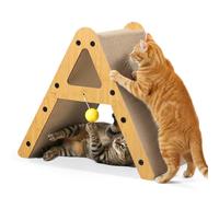 Gimars Carton Épais Griffoir Chat Forme A, 2-en-1 Vertical et Horizontal, Réversible Double Face, Stable 10 kg, pour Chatons, avec Balle Jouet, Protège Canapé