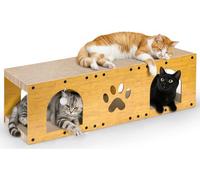 Gimars catscratcher 100x30x30 cm, Maison en Carton avec Boule Jouet, catscratcher et catscratcher Carton, Tapis de grattage, Protection de Meubles, pour Plusieurs Animaux de Compagnie