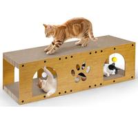 Gimars catscratcher 100x30x30 cm, Maison en Carton avec Boule Jouet, catscratcher et catscratcher Carton, Tapis de grattage, Protection de Meubles, pour Plusieurs Animaux de Compagnie