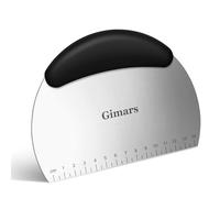 Gimars Corne Pâtisserie Inox avec Échelle de Mesure - Grattoir Multi-usage | Acier inoxydable, poignée silicone antidérapante, durable, multifonction, lame graduée, ergonomique, facile à nettoyer