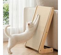 Gimars Double Usage Griffoir pour Chat sisal en Forme de L, 62cm Protège-Canapé & d'angle, Rampe de Grattage en Bois Véritable avec Tapis Robuste, Meuble pour Grands Chats d'Intérieur