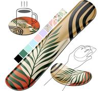 Gimars Ensemble de repose-poignet en mousse à mémoire de forme en tissu soyeux et superfin, support de poignet ergonomique pour clavier, souris et clavier pour soulager la douleur, confortable pour le