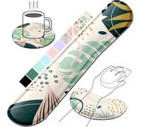Gimars Ensemble de repose-poignet en mousse à mémoire de forme en tissu soyeux et superfin, support de poignet ergonomique pour clavier, souris et clavier pour soulager la douleur, confortable pour le