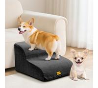Gimars Escalier Extra Large Robuste en Mousse 30D Haute densité 2 marches pour canapé, escalier pour Animal Domestique pour Chien de Petite et Moyenne Taille, Noir