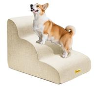 Gimars Escalier pour chien en mousse haute densité 30D extra large et stable à 3 marches de 40 cm de haut avec housse lavable et base antidérapante, rampe portable pour petits chiens au canapé, au lit