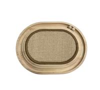 Gimars Gazon Ovale en Bois Massif pour Chat JMZB03