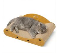 Gimars Griffoir pour Chat Compact 43 cm, Design Canapé Moderne en Carton Ondulé Renforcé avec Support Arrière en Bois - Idéal Petits Espaces & Appartements, Naturel