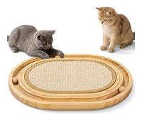 Gimars Gazon Ovale en Bois Massif pour Chat JMZB03
