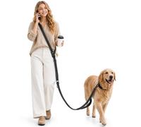 Gimars Laisse Main Libre Chien Renforcée, Multifonctionnelle pour Courir | 1,6-2,4 m, ceinture laisse chien, sangle renforcée, poignée rembourrée, réfléchissante, attache voiture, chiens moyens/grands