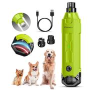 Gimars Lime à Ongles pour Chien Réglable 6 Vitesses Broyeur à Ongles pour Chien avec Double Lumière LED, Broyeur à Ongles pour Animaux De Compagnie, Rechargeable Lime Ongles Chien par USB, Vert