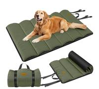 Gimars Lit pour Chien d’extérieur amélioré avec Film imperméable, Facile à Rouler avec Boucle, Grand lit de Voyage pour Chiens Moyens & Grands, Portable, Pliable, Lavable