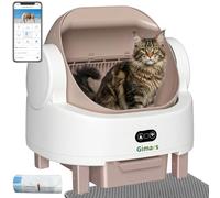 Gimars Litière autonettoyante Open Top Design pour Plusieurs Chats et Chats âgés, contrôle par Application avec capteurs de sécurité, Faible Odeur, Comprend des Sacs Poubelle et Un Tapis de litière