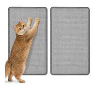 Gimars Lot de 2 Tapis Griffoir Chat Sisal 50x30cm, Tapis pour Chat Anti-Griffe, Protection Meubles & Canapé, Autocollant Antidérapant Ultra Stable, Alternative Durable au Carton, Gris