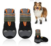 Gimars Lot de 4 Chaussures pour Chiens de Compagnie, Bottes en Maille Respirante avec Sangles réfléchissantes, Semelle Robuste antidérapante, Protection des Pattes pour Trottoir Chaud d'été, Marche