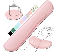 Gimars Lot de coussinets de repose-poignet en mousse à mémoire de forme pour clavier et souris en cuir PU - Durable, confortable, soulagement de la douleur - Rose