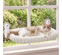 Gimars Pliable Hamac Chat Fenetre, 4 Upgrade Ventouses Gel Remplies, Blanc
