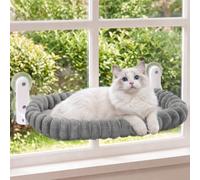 Gimars Pliable Hamac Chat Fenetre, 4 Upgrade Ventouses Gel Remplies, Gris