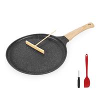 Gimars Poêle à Crêpes Antiadhésive Ø 28cm, avec Répartisseur de Pâte et Spatule, Poêle à Crêpes Compatible avec l'Induction au Gaz, Sans PFOA